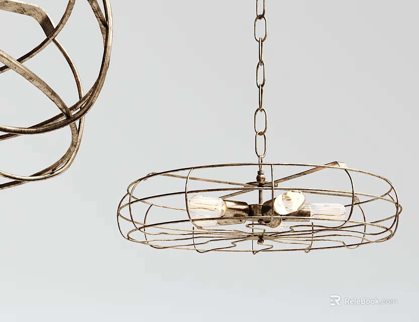Modern Geometric Wire Frame Chandelier with Open Design for Interior Decor 3d model