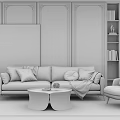 Modern sofa coffee table combination 3d model