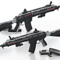 Tactical Rifles With Modular Design Colorful Accents Magazine Clips And Ammunition