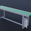 Industrial Conveyor Belt With Green Belt And Metal Frame For Production Line Transport