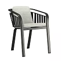Modern Dining Chairs With Black Metal Frame And Gray Upholstered Seat And Slatted Backrest