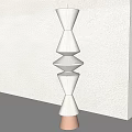 Modern Layered Floor Lamp With White Shade And Wooden Base In Minimalist Interior