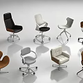 Modern Office Chairs With Various Designs Different Colors And Swivel Bases