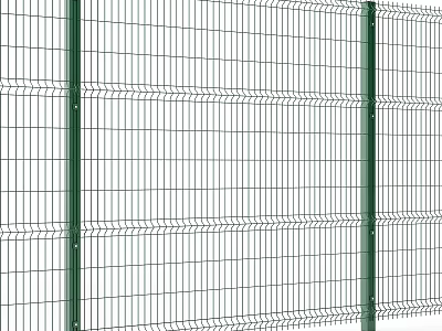 Green Wire Mesh Partition Structure With Vertical Posts And Grid Design 3d model