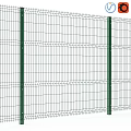 Green Wire Mesh Partition Structure With Vertical Posts And Grid Design
