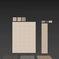 Modern Beige Floor Tiles With Textured Grid And Patterned Design For Interior Spaces 3d model