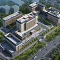 Modern Urban Complex With Multiple Buildings Green Spaces Roads And Parking Areas