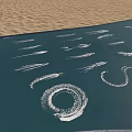 Natural Sandy Desert Edge With Dark Surface And White Line Patterns