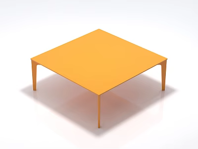 Stylish Modern Orange Square Coffee Table With Minimalist Design And Smooth Surface 3d model