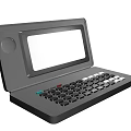 Open Design Industrial Computer Terminal with Gray Casing Display Screen and Colored Key Keyboard 3d model