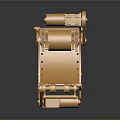 Golden Mechanical Device With Metal Gear Wheel Components And Reflective Surface 3d model