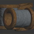 Industrial Equipment Wooden Spools With Gray Coiled Wire For Manufacturing Processes