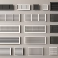 Various Black And White Vent Grille Patterns For Home Interior Design 3d model