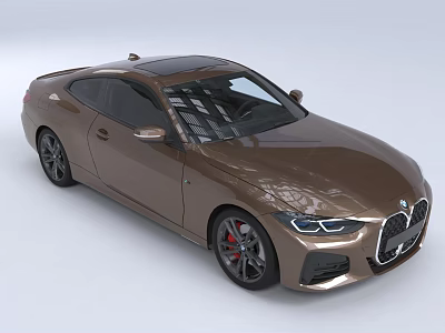 Brown Two Door Coupe With Black Roof Sleek Exterior And Sporty Alloy Wheels 3d model