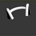 Practical Household White Tongs with Black Handle on Gray Background and Reflection