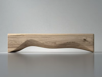 Minimalist Modern Solid Wood Leisure Chair With Curved Design And Natural Wood Grain 3d model