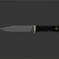 Handmade Weapon With Sharp Metal Blade Black Handle And Golden Accent 3d model