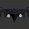 Futuristic Sci Fi Spaceship Design With Blue Red Accents And Multiple Engines 3d model