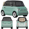 Fiat Topolino Mint Green Vintage Cabriolet Car With Rear Storage Bag