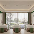 Elegant New Chinese Style Beauty Salon Treatment Room With Soft Lighting And Comfortable Massage Beds