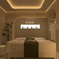 Relaxing SPA Sauna Interior Design With Massage Beds Hanging Robes Mirror And Cozy Chair