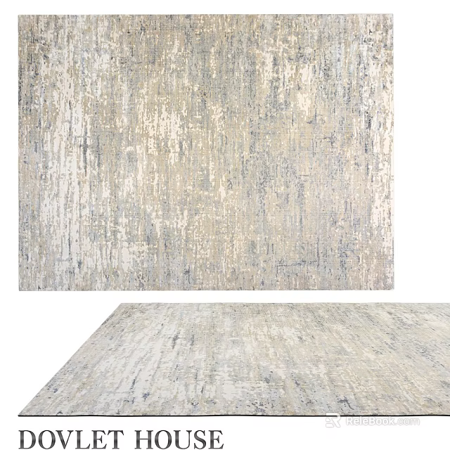 Light Gray Beige Square Carpet With Modern Abstract Textured Pattern 3d model 