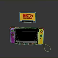 Nintendo Switch Console With Purple Yellow Controllers And Donkey Kong DK34 Game Cartridge