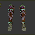 Stylish Leather Boots Featuring Red And Silver Diamond Pattern Design For Daily Use