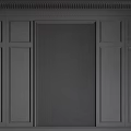 Modern Dark Wainscoting Wall Design With Decorative Panel Lines And Interior Accents 3d model