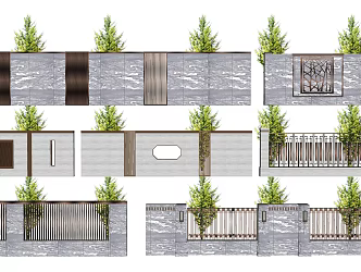 Light Luxury Fence 3d model