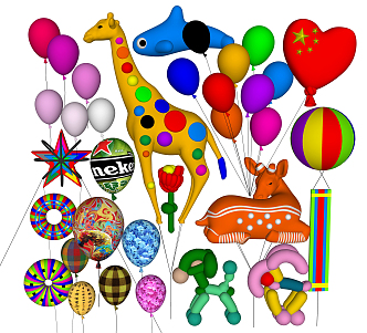 Modern Balloon Children's Celebration Balloon 3d model