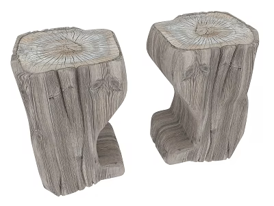 Modern Stool Wooden Stool 3d model