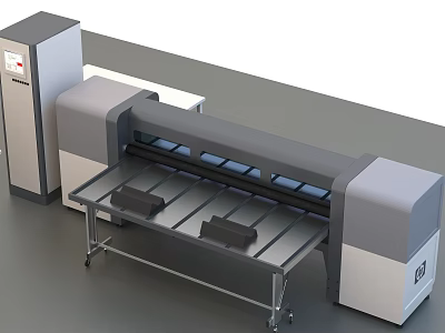 High Performance Industrial Large Format Printer With Worktable And Precision Components 3d model