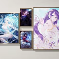 Anime Female Character Wall Art Posters With Colorful Decorative Prints