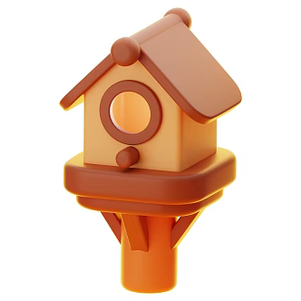 Modern Bird House Cartoon Bird House Animation Bird House 3d model