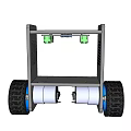 Smart Mobile Robot Platform With Blue Wheels And Storage Shelf 3d model