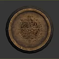 Vintage Wooden Barrel With Metal Hoops And Carved Design For Home Decor