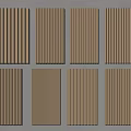Beige Wainscoting Panels in Different Styles Displayed on Gray Wall