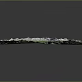 3D Terrain Model Featuring Mountain Range River Lake And Green Vegetation