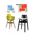 Children's Chairs With Various Styles Including Rocking High Chairs In Yellow Black Blue Red