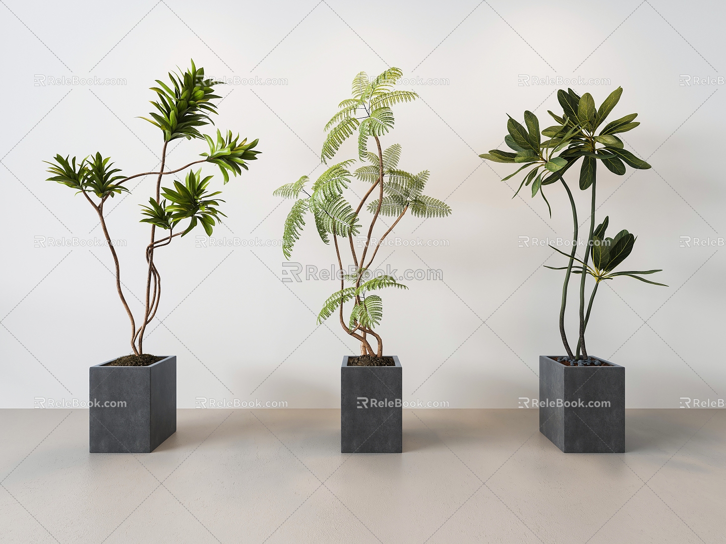 green plant potted plant 3d model