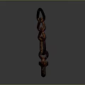 Rusty Iron Chain and Hook Metal Hardware Tool with Durable Structure