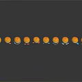 Decorative Ornament Set With Neatly Arranged Emoji Faces On Dark Background With Reflections