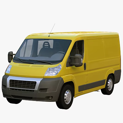 Yellow Commercial Van Exterior Design With Side Doors And Front Grille 3d model Yellow Commercial Van Exterior Design With Side Doors And Front Grille 3d model