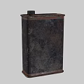 Hardware Tools Storage Container Rusty Metal Can With Blue Brown Rust Texture Square Shape