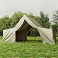 Open Air Canvas Canopy for Outdoor Leisure in Grass Surrounded by Trees
