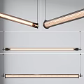 Modern Linear Pendant Light With Metal Frame And Illuminated Tube In Multiple Views