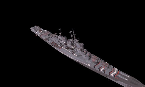 modern warship battleship destroyer 3d model