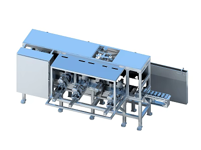 Automated Industrial Equipment With Mechanical Processing Conveyor And Metal Frame 3d model