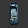 Teal Weathered Vintage Car With Retro Grille Headlights And Classic Body